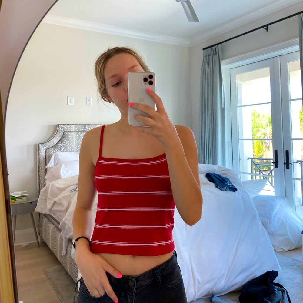 Red and White Tank